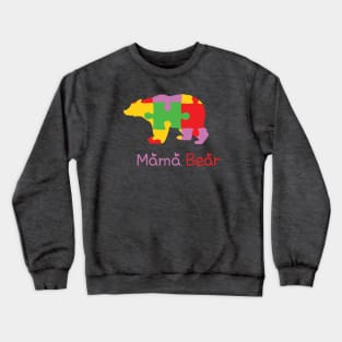 Mama Bear, Autism Awareness Crewneck Sweatshirt